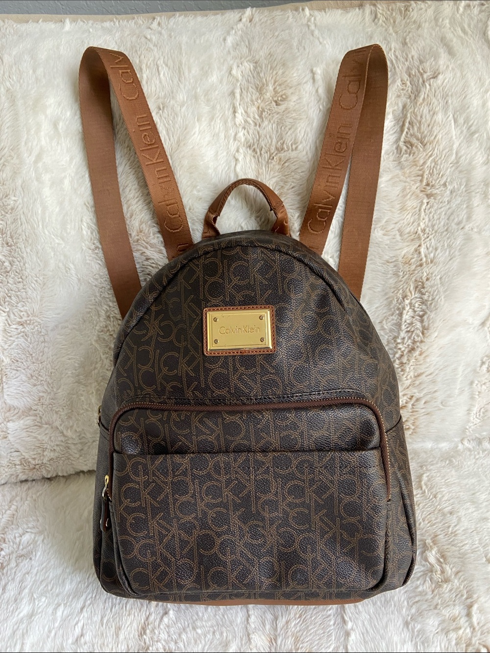 Calvin Klein Brown CK Monogram Backpack